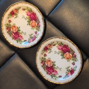 EUC Vintage Royal Albert Old Country Roses Mini Decorative Plates
